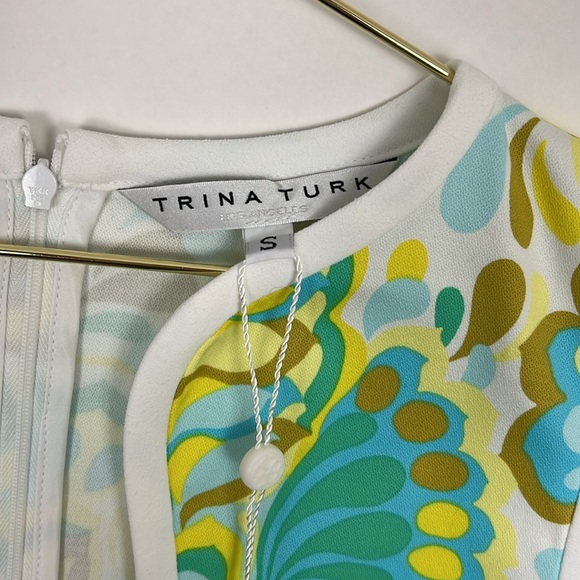 NWT Trina Turk sleeveless blouse green blue gold yellow white S - Picture 2 of 10